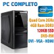 Computer Pc Desktop Quad Core  INTEL J1900 - Ram 4GB - SSD 120GB - Windows 10 Originale