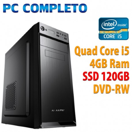 Computer Pc Desktop Quad Core  INTEL i5 - Ram 4GB - SSD 120GB - Windows 10 Originale